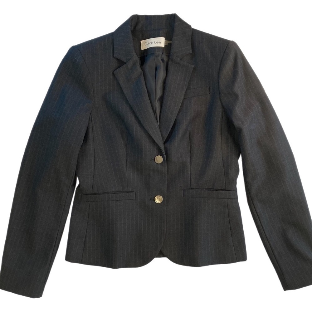 Calvin Klein double pinstripe black and white blazer